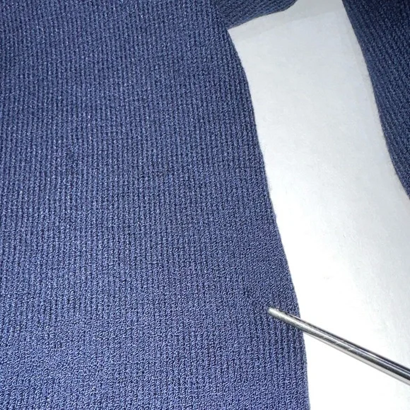 St John Evening Blue And Metallic Gold Embroidered Knit Sweater - Picture 12 of 16